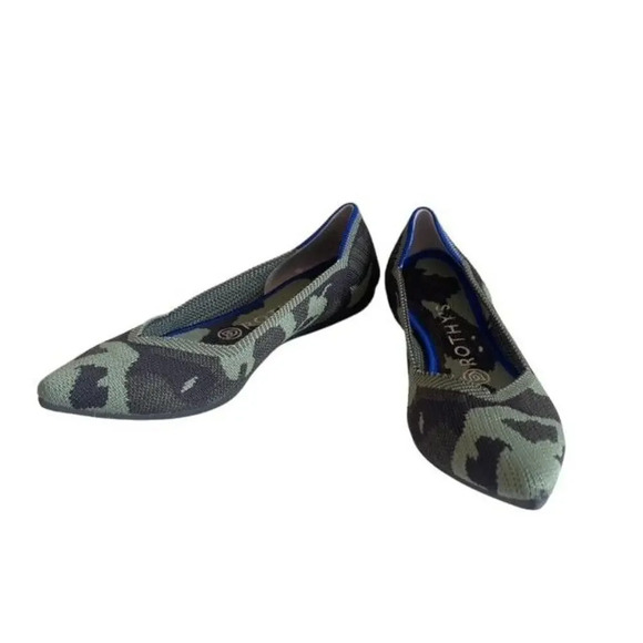 Rothy’s The Point Flat size 7 in Green Camo - Picture 1 of 9